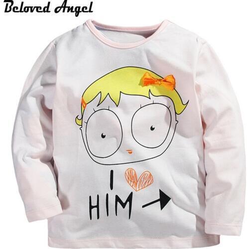 Beloved Angel 3 Style Kids Long Sleeve T-Shirt Autumn Winter 100% Cotton Cartoon Children T Shirt Baby Boys Girls 1- 6 Years