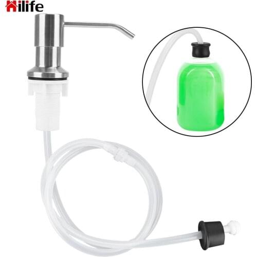 HILIFE Liquid Soap Dispenser Built-in Fluid Pump ABS for Bathroom and Kitchen Liquid Soap Organizer Manually Pressing