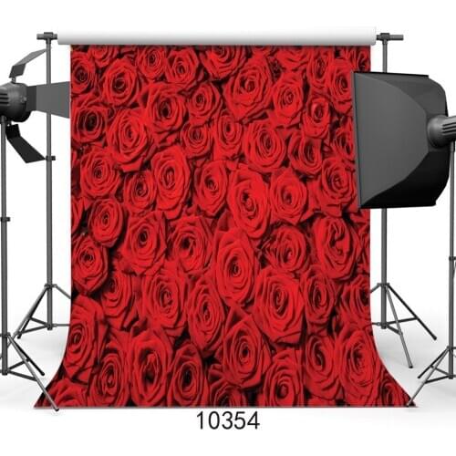Photography Backdrops Valentines Day Blooming Fresh Red Rose Flowers Scene Baby Toddlers Lover Portraits Background