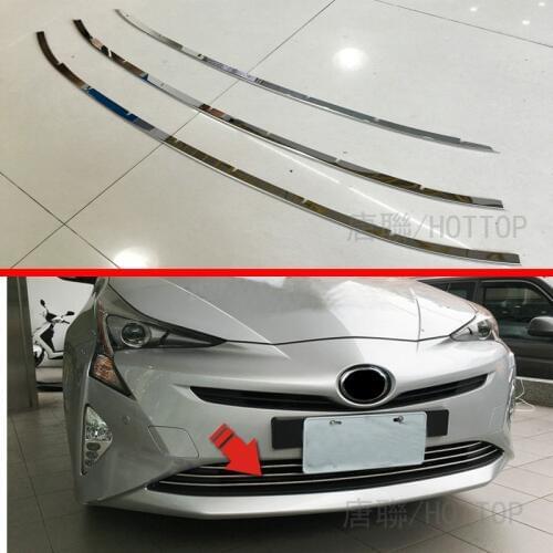 HOTTOP 3Pcs/Set ABS Car Front Grill Trim Strips Cover Styling Accessorie For Toyota Prius XW50 2016 2017