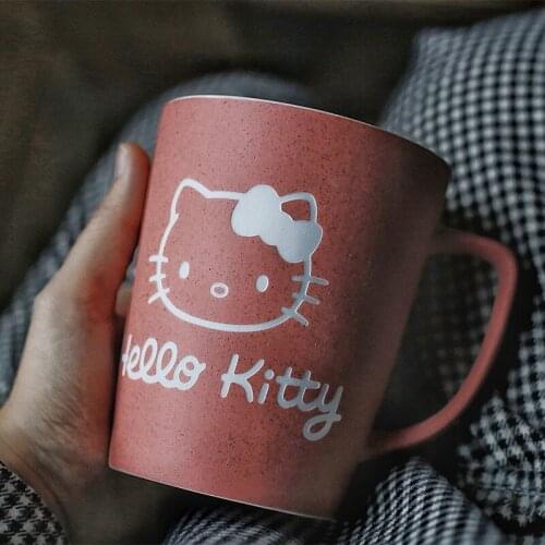350 / 520ml Cartoon Pattern Ceramic Coffee Mug Large Capacity Scoop with Lid Frosted Water Cup Office Coffee Cup Kitchen Supplie