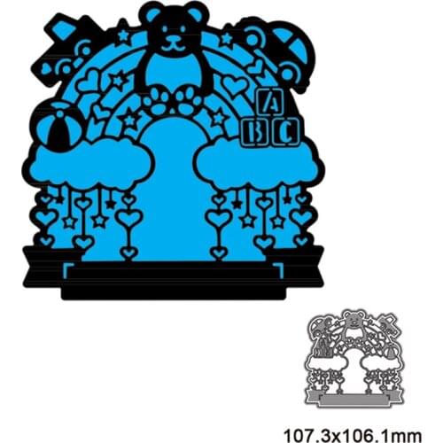 Bear Park Rainbow Car Heart Metal Cutting Dies Mold Scrapbook Craft Mold Template Embossing Paper Mold Making New