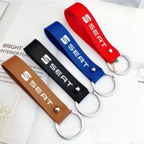 Fashion PU Leather Keychain Casual Leather Strap Lanyard Key Chain Car Keyring Keyholder For Seat leon fr mk2 mk3 lbiza Altea