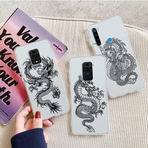 Fashion Dragon Animal Pattern Phone Case for Huawei P40 P30 P20 Mate 10 20 30 40 Pro lite Plus P smart 2020 Transparent Cover