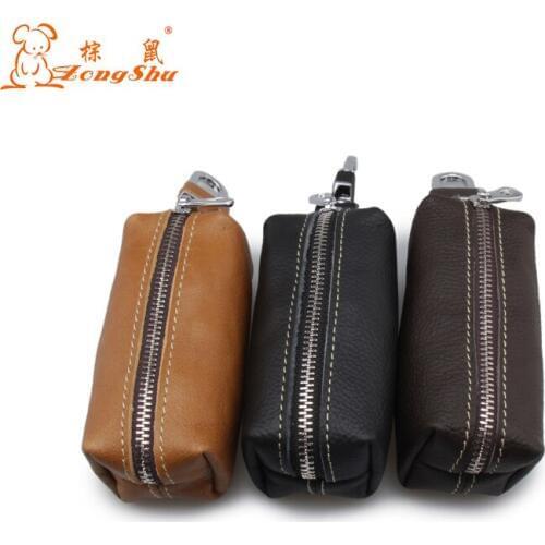 Men Genuine Leather Key Case Wallet Women Multifunctional Waterproof Key Holder Organizer Lady High Quality Key Bag
