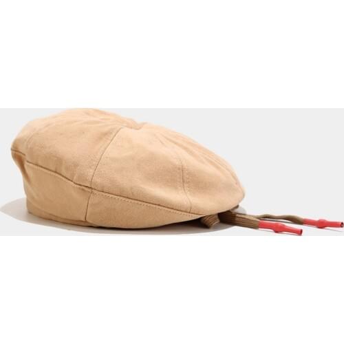 2021 NEW Berets Hat Women Streetwear Casual Pumpkin Hat Female Flat Peaked Caps With Straps Cotton Solid Duckbill Cap For Girls