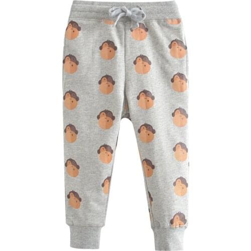 Funnygame New 2021 Cartoon Childrens Long Pants Cotton Cute Boys Girls Sweatpants for Autumn Spring Kids Trousers Pants