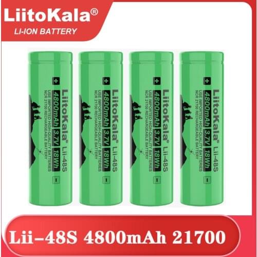 2021 NEW LiitoKala Lii-48S 3.7V 21700 4800mAh li-lon Rechargeable Battery 9.6A power 2C Rate Discharge ternary lithium batteries