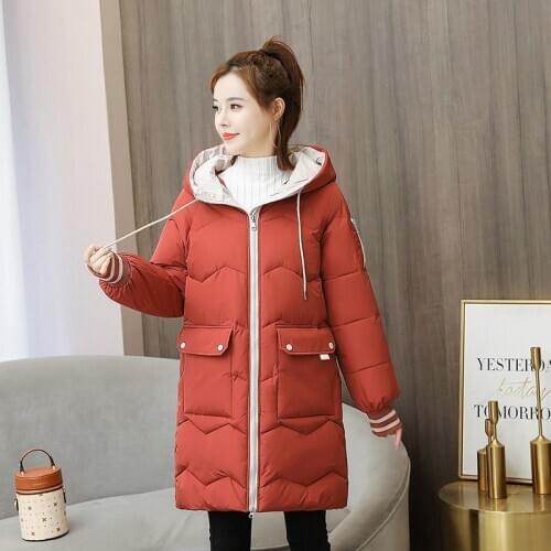 Down Jackets Female Winter Coat Womens Parkas Hooded Warm Winter Jacket Coat Cotton Padded Jacket Plus Size XS-3XL