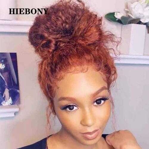 Orange Curly Lace Front Human Hair Wigs with Baby Hair 13x6 Orange Curly Lace Front Wigs Pre Plucked Hairline Bleached Knots