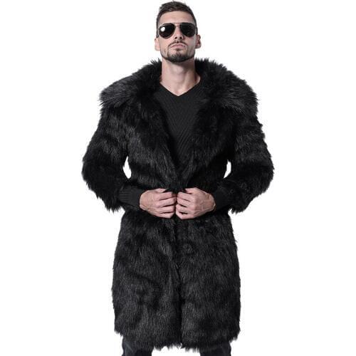 2018 Autumn and Winter New Popular European and American Imitation Fur Mens jacket Fox fur Coat Large Lapel Fur Size S-XXXL