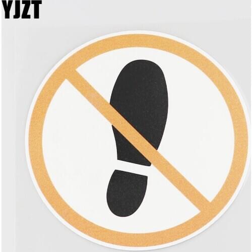 YJZT 12CMX12CM No Walking Is Allowed Here PVC Decal Car Sticker Warning Signs 11B-0021