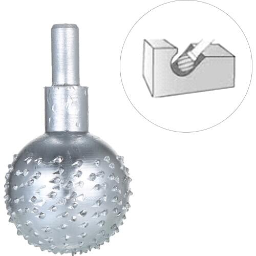Sphere Rotary Burr 1/4 inch Shank Carbide File Tungsten Steel Wood Carving Grinding Head Milling Cutter 3cm Head