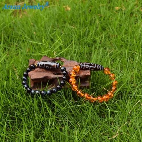 Tibet Black/white 9 Eyes Agate DZI 8mm Blue Tiger Eye Stone Amulet Bracelet Mens and Womens Bracelets Free Shipping