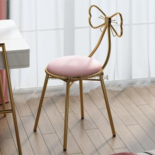 Dressing table makeup stool girl bedroom butterfly makeup chair modern minimalist net red ins backrest nail chair