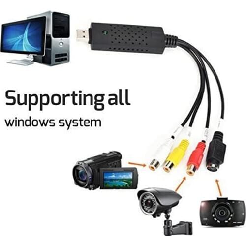 Video Tuner Box Grabber Compatible 1 Channel USB 2.0 Video Capture Card VCR VHS to Digital NTSC PAL Audio Adapter