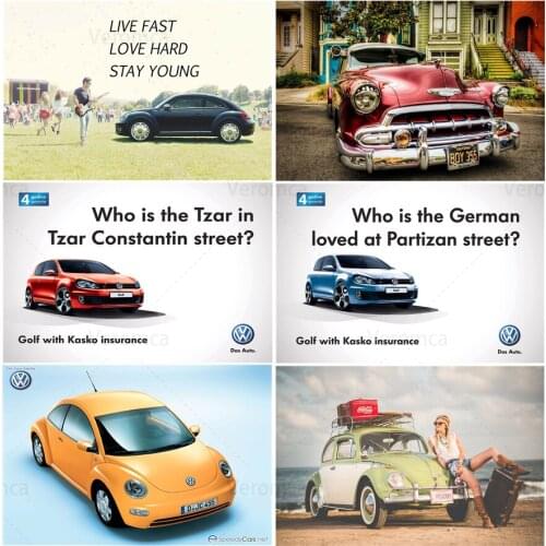 Vintage Garage Golf Mini Luxurious Cars Tin Sign Wall Art Metal Poster Iron Plate Retro Plaque for Club Bar Pub Home Decoration