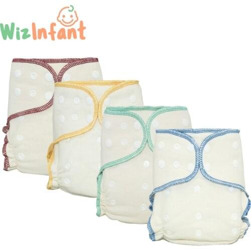 Wizinfant 2pcs/Lot Eco-Friendly OS Hybrid Fitted Cloth Diaper Washable Nappy Ecologica Adjust, High Absorbency for 5-15kg Baby