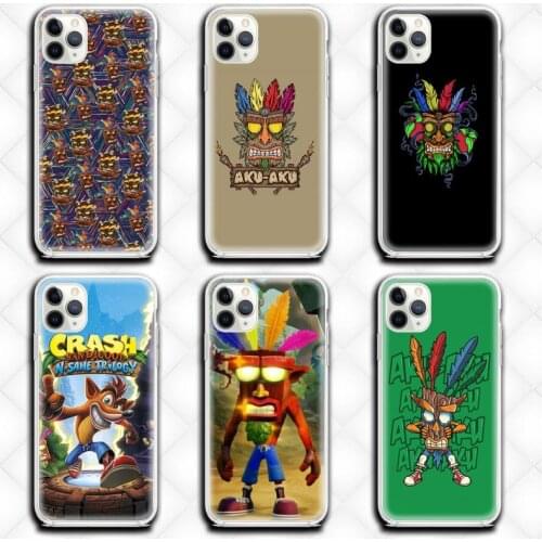 Crash Bandicoot Aku Aku Phone Case Clear for iphone 12 11 Pro max mini XS 8 7 6 6S Plus X 5S SE 2020 XR cover