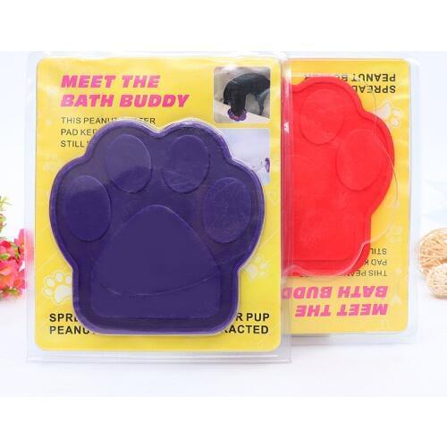 24pcs/lot Purple/Red The Dog Licked Type Fixed Sucker Silicone Pets Eating Feed Slower Pet Bath Buddy Distract Attention HA1605