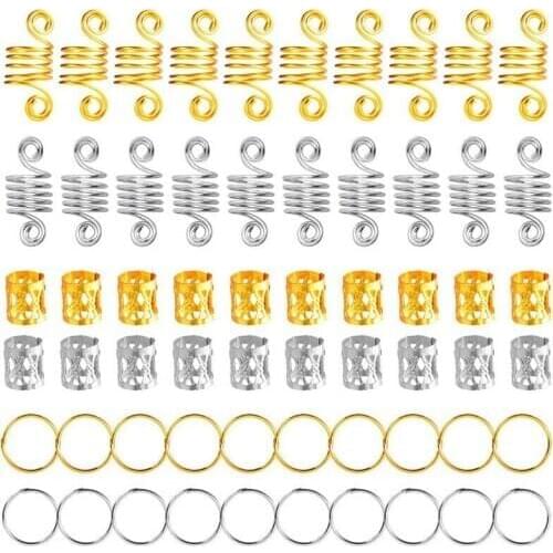 60pcs/set Hair Braid Dreadlocks Beads Hair Leaf Star Diy Hair Clip Hair Cuffs Dread Tube Charm Dreadlock Accessaries