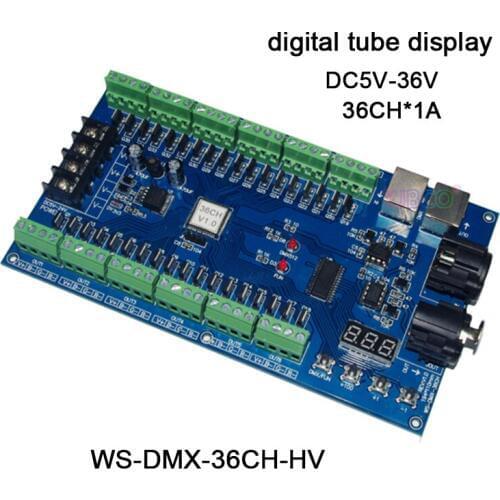 DC5V-36V,digital tube display,3CH/4CH/12CH/18CH/24CH/36CH led RGB/RGBW DMX512 Decoder controller for led strip light led module