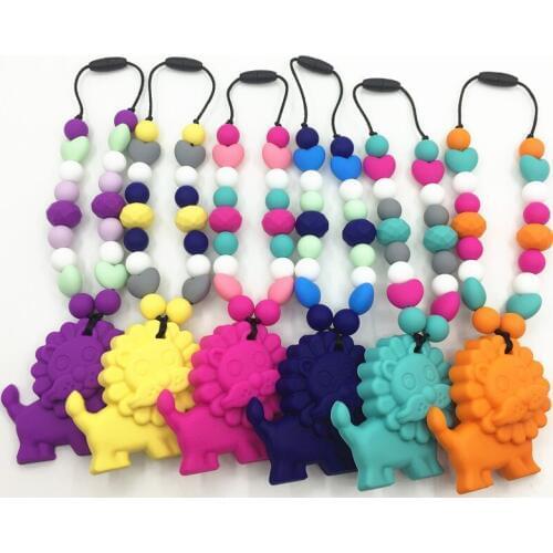 Baby teething Silicone lion Teething Carrier toys BPA Free silicone teether toys for children,Hangs on Baby Carrier