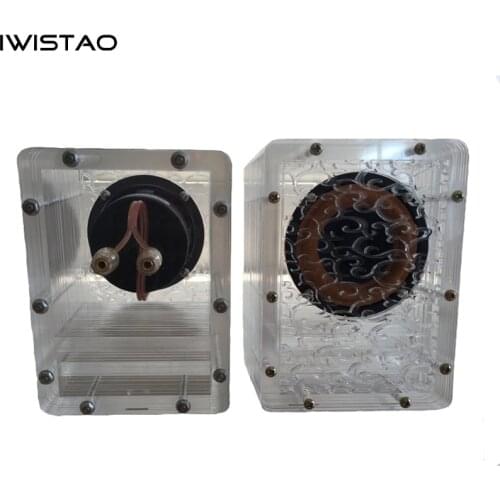 IWISTAO HIFI 3 Inch Full Range Speaker Stereo Transparent Crystal Speaker Acrylic Plexiglass Bookshelf 2 x 15W 8 ohm