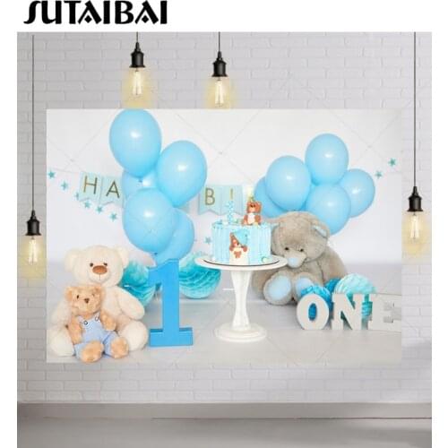 Classic Bear Toys Children Newborn Birthday Photography Backdrops Baby Shower 1st Cake Smash Photo Background for PhotoStudio