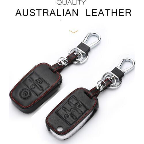 Leather Key Case For Car 3 Buttons Car Key Cover For Kia Rio Ceed Sportage Kx3 5 K3s Key Cover Auto Accessories