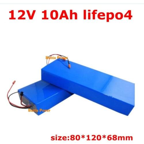 Lifepo4 12v 10Ah battery pack BMS 4S 12.8V rechargeable lithium battery for Childrens toy car golf trolly + 3A charger