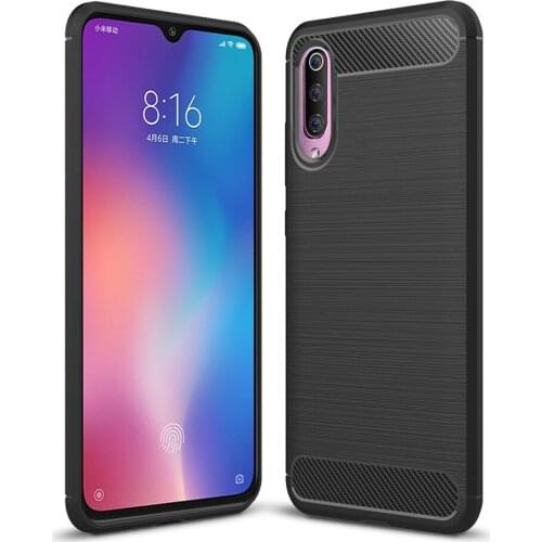Brushed Texture Carbon Fiber Shockproof TPU Case for Xiaomi Mi 9