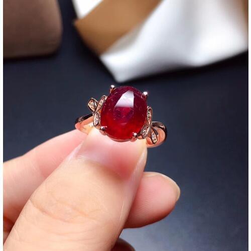 Fashion Ruby gemstone ring for women silver fine jewelry certified natural gem good color party birthstone good luck gift