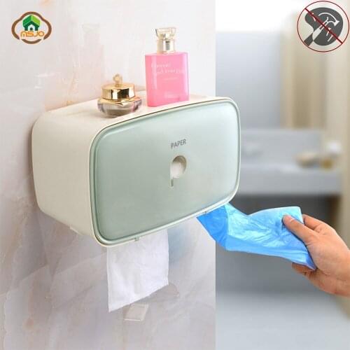 MSJO Organizer Box Storage Garbage Bags Tissue Box Wall Mounted for Bathroom Organizer Storage Box Phone Sundries Organization
