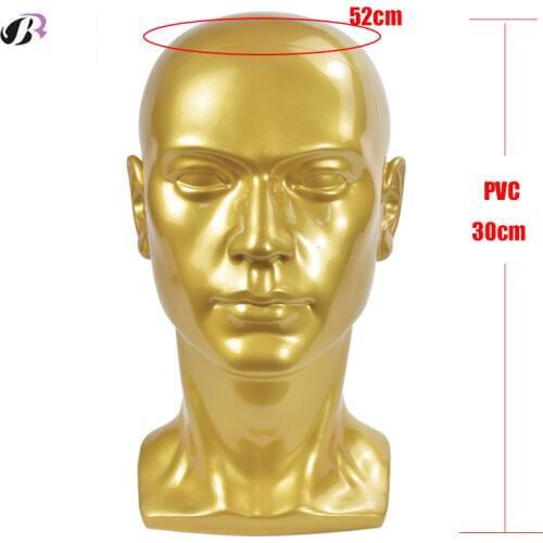 Male PVC Mannequin Head Wigs Hats Cap Glasses Headphone Display Model Stand Window Mannequin Head Model