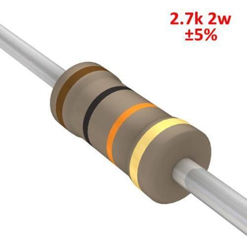PHISCALE Carbon film resistor 2.7kOhm 2W 5% Tolerance 200pcs