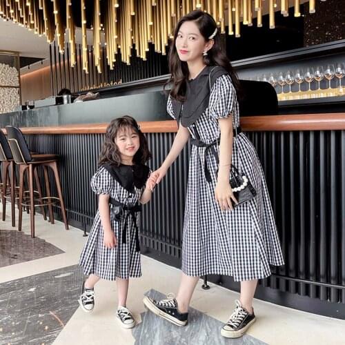 Toddler Baby Girl Dress Plaid Pattern Party Girl Dress Patchwork Party Dress Child Summer Girl Costume