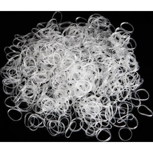 350pcs/pack Transparent Elastic Hair Rubber Band Tie Braids Hair Ring Ropes Bind Tool Disposable Plate Hairstyle Holding Band
