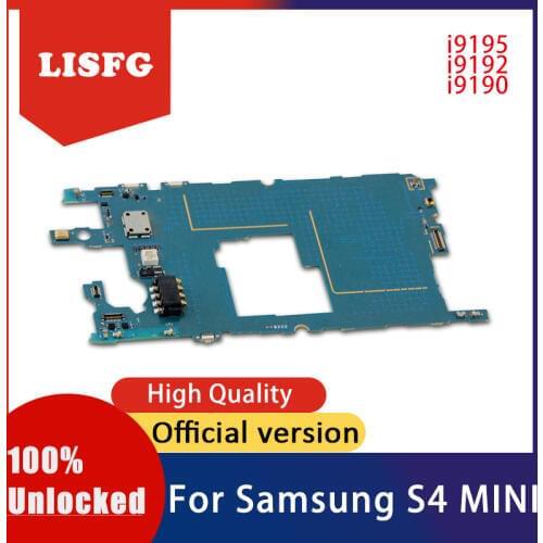 Unlocked motherboard for Samsung Galaxy S4 mini i9195 i9190 i9192 With Android system For S4 mini i9195 i9190 i9192 logic Board