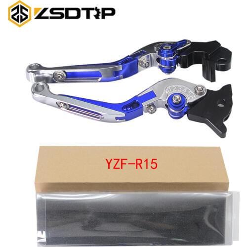 ZSDTRP YZFR15 CNC Adjustable Folding Extendable Motorcycle Brake Clutch Levers For Yamaha YZF-R15 2008-2016