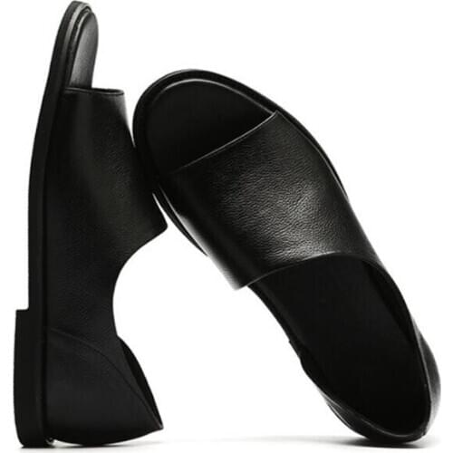 Genuine Leather Sandal Men Fashion Shoes Man Casual Black Sandals for Men Outdoor Non Slip New Summer Shoes Mens Beach Sandal