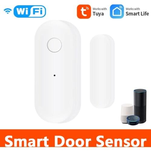 Tuya Smart WiFi Door Sensor Door Open / Closed Detectors Support Alexa Google Home Smart Life Window Sensor Security Alarm New
