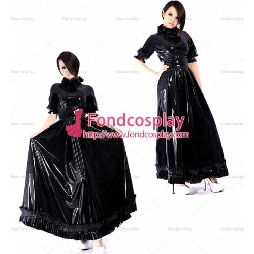 Sissy maid pvc dress lockable Uniform cosplay costume Tailor-made[G2184]