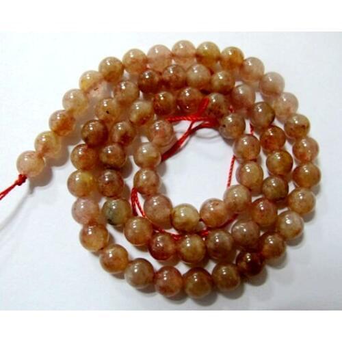 STWB006-Genuine Strawberry Quartz Crystal Bead 6mm 8mm 10mm 12mm Round Gem Stone Loose Bead For Jeweley 1strand 15.5"