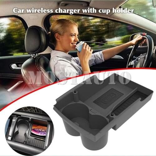 The Phone With QI Wireless Charging For Tesla Model S Model X Wireless Car Charger Phone Fast Charging Storage Box 2016-2021