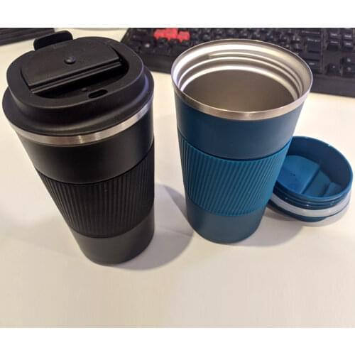 380ml/510ml Double Stainless Steel Coffee Thermos Mug with Non-slip Case Car Vacuum Flask Travel Insulated Bottle