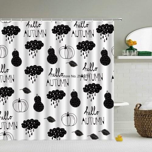 Waterproof Shower Curtains Bathroom Curtains Modern Simplicity Black White 3d Printing Bath Decoration 180*180cm Shower Curtain