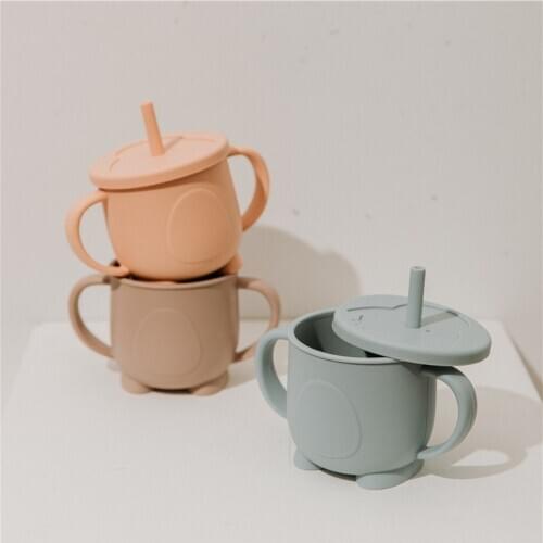 1PC Silicone Baby Cup Snacks Bottle Drinkware Feeding Solid Tableware Toddlers Dishes For Baby Bowl Waterproof