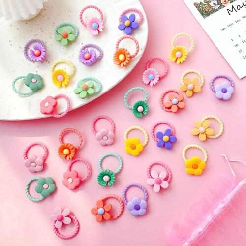 10/Pcs/Set Cute Cartoon Fresh Fruit Elastic Hair Bands for Children Girls Baby Lovely Rubber Bands Gift Kids Hair Accessories