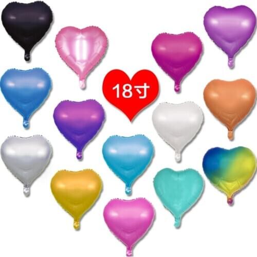 1000pcs 18 inch helium Aluminum foil balloons 18" heart shape balloon For Wedding party decor Christmas Day supplies 15 colors